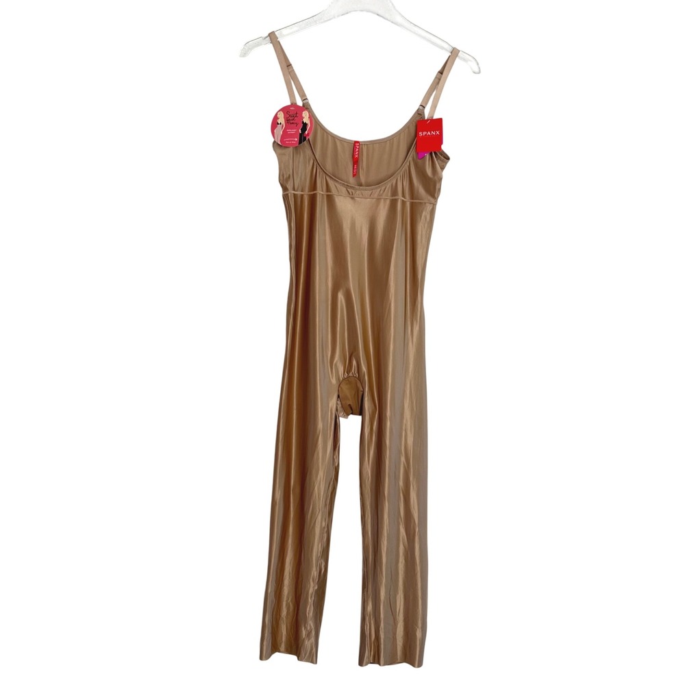 Spanx Suit Your Fancy Open-Bust Catsuit Women 3x Broadway Beige NWT